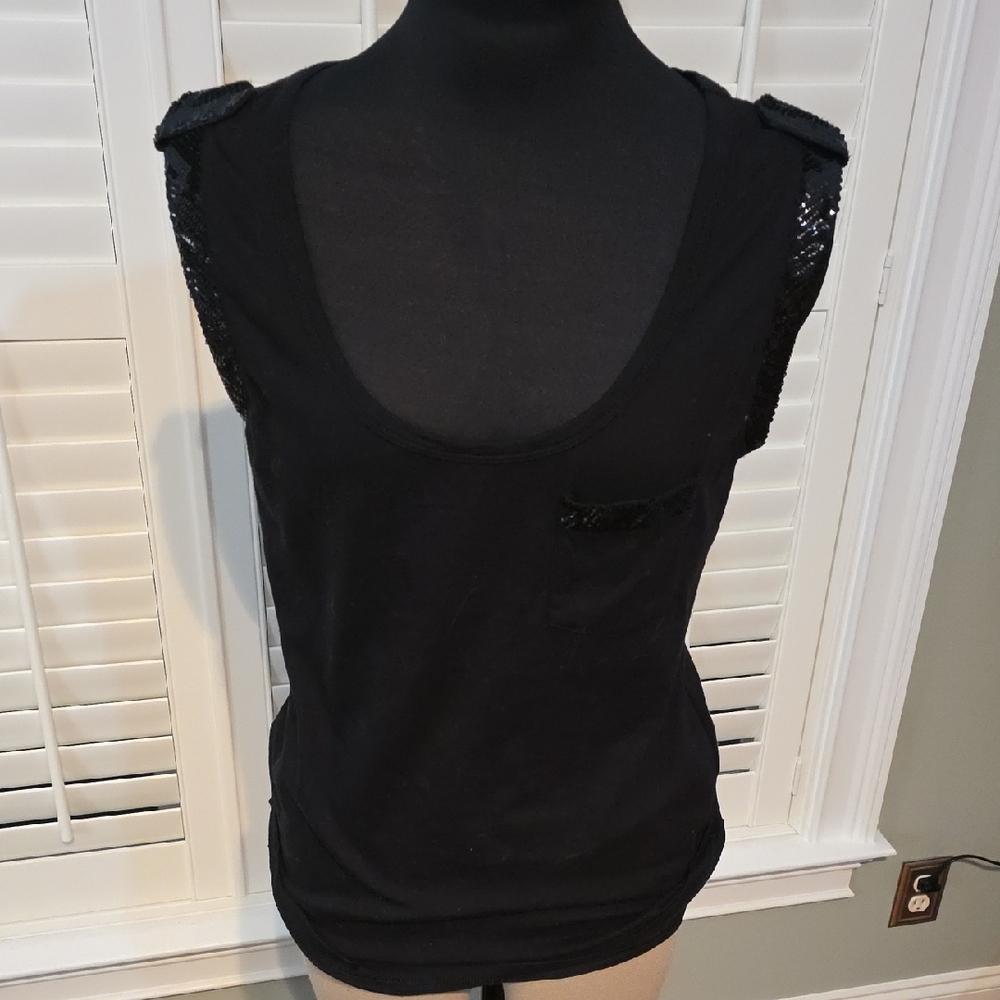 Express Black Sequin Tank Top